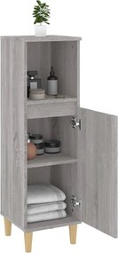 vidaXL Ντουλάπι Μπάνιου Γκρι Sonoma 30x30x100 εκ. Επεξεργασμένο Ξύλο
