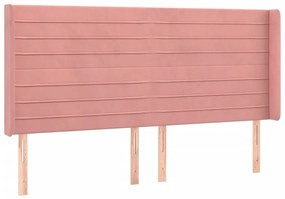 Κεφαλάρι Κρεβατιού LED Ροζ 183x16x118/128 εκ. Βελούδινο 3124253
