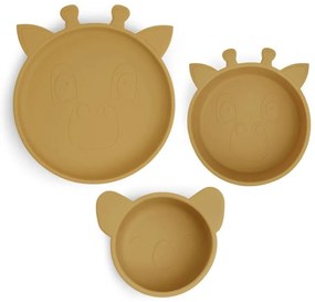 Nuuroo Benni σετ σιλικόνης 3 τμχ Dusty Yellow