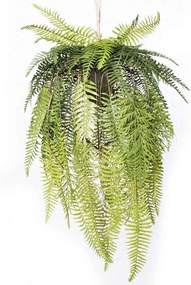 Τεχνητή Κρεμαστή Ρίζα Φτέρη Lady 2371-7 117cm Green Supergreens Polyethylene,Fabric
