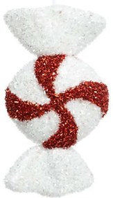 Χριστουγεννιάτικο Στολίδι Candy 07.198762 14x28cm White-Red