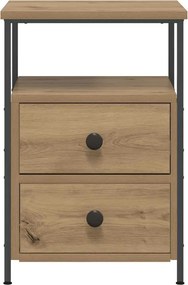 vidaXL Κομοδίνο τεχνίτης Δρυς 34x35,5x50 εκ. από Επεξεργασμένο Ξύλο