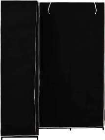 vidaXL Γωνιακή Ντουλάπα Μαύρη 130 x 87 x 169 εκ.