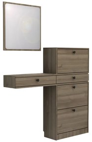 Έπιπλο εισόδου Pego Megapap χρώμα καρυδί 130x30x123,3εκ.