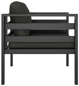 vidaXL Καναπέδες Μονοί 2 τεμ. Ανθρακί από Αλουμίνιο με Μαξιλάρια