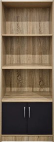 Βιβλιοθήκη Tekaro pakoworld sonoma-ανθρακί 60x29x166εκ