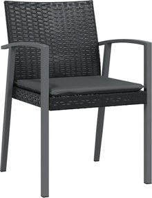 vidaXL Σετ Τραπεζαρίας Κήπου 5 τεμ. Συνθ. Ρατάν / Ατσάλι με Μαξιλάρια