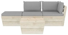 vidaXL Σαλόνι Κήπου από Παλέτες 4 τεμ. Ξύλο Ερυθρελάτης με Μαξιλάρια