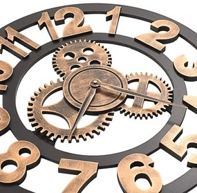 vidaXL Ρολόι Τοίχου Χρυσό / Μαύρο 58 εκ. Μεταλλικό