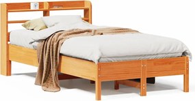 vidaXL Σκελετός Κρεβ. Χωρίς Στρώμα Καφέ Κεριού 100x200 εκ Μασίφ Πεύκο