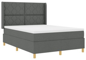 vidaXL Στρώμα κρεβατιού με ματress & LED Σκούρο Γκρι 160x200 εκ. Υφασμά