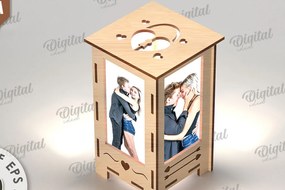 Intra απο ξύλο plywood 3mm-4mm πάχος – Κορνίζα φωτογραφιών Nightlight Δίασταση  20x20 cm INTRAFABR-115952972