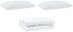 vidaXL Σετ Κουβέρτας με μαξιλάρι 3 pcs Λευκό 240 x 260 εκ. Μικροΐνες