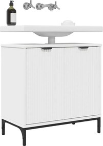 vidaXL Ντουλάπα Νιπτήρα Mπάνιου Λευκό 60,5 x 33,5 x 61 εκ