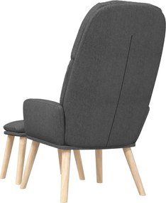 vidaXL Πολυθρόνα Relax Σκούρο Γκρι Υφασμάτινη με Σκαμπό