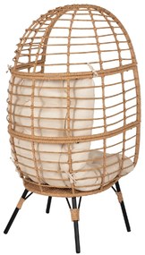 ΠΟΛΥΘΡΟΝΑ Τ.ΦΩΛΙΑ RATTAN HM5869.01 ΜΕΤΑΛ. ΠΟΔΙΑ ΜΑΥΡΑ 77x72x148 εκ.