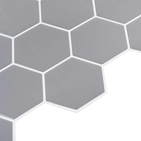 vidaXL Εξάγωνο Πλακάκι 50 pcs Γκρι 30 x 30 cm Πολυουρεθάνη και PET