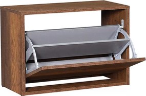 Παπουτσοθήκη 6 ζεύγων Step Megapap χρώμα καρυδί 60x30x42εκ.