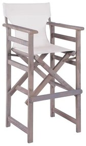 Σκαμπό Μπαρ Σκηνοθέτη ΛΗΜΝΟΣ C10560.60 Γκρί Εμποτισμού με Εκρού Textline 58x55,5x117 cm 58x55.5x117 εκ.