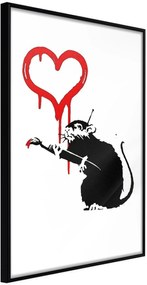 Αφίσα - Banksy: Love Rat - 20x30 - Μαύρο - Χωρίς πασπαρτού