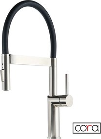 Cora 63640 Inox Black - Μπαταρία Κουζίνας με Ντους