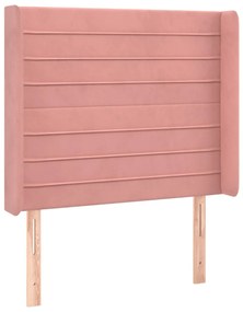Κεφαλάρι με Πτερύγια Ροζ 93x16x118/128 εκ. Βελούδινο 3119761