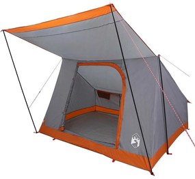 vidaXL Σκηνή Camping Γκρι και πορτοκαλί 282 x 225 x 154 εκ Πολυεστέρας