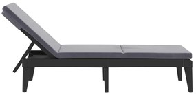 vidaXL Ξαπλώστρα με Μαξιλάρι Ανθρακί 186 x 60 x 29 από Πολυπροπυλένιο