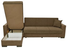 Καναπές Κρεβάτι Γωνιακός JOSE Καφέ Γκρι 270x165x84cm - Ύφασμα - 14210003