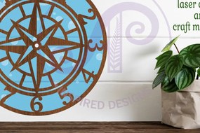 Intra απο ξύλο plywood  Χρώμα wenge 3mm-4mm πάχος - Ρολόι τοίχου Compass Files, Δίασταση 30x20 cm INTRAFABR-59922019