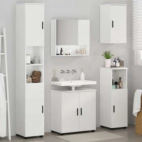 vidaXL Σετ Επίπλων Μπάνιου Επιτοίχιο 5 pcs Υψηλής γυαλάδας λευκό