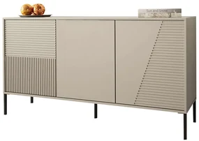 Μπουφές Debora 162719539 160x40x83cm Beige-Black Μοριοσανίδα, Μέταλλο