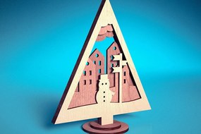 Σετ των 3 Intra απο ξύλο plywood 3mm-4mm πάχος - Στολίδι χριστουγεννιάτικου δέντρου με λέιζερ | Δίασταση 6x6 cm INTRAFABR-72091870