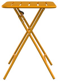 vidaXL Πτυσσόμενο Τραπέζι Κήπου  Μουσταρδί 55x55x73 εκ. Ατσάλι