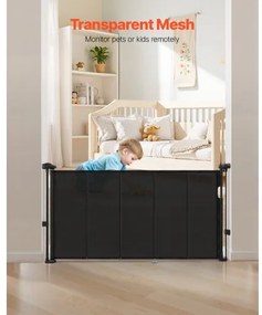 VEVOR Retractable Baby Gate 870 mm Tall Extend to 1400 mm Wide Kids Pets Black