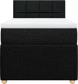 vidaXL Κρεβάτι Boxspring με Στρώμα Μαύρο 90x190 εκ.Υφασμάτινο