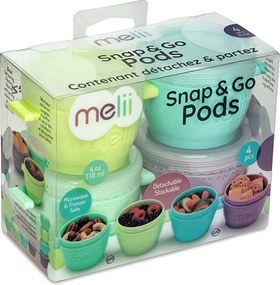 Φαγητοδοχεία (Σετ 4τμχ) Melii Snap and Go Pods MEL11050