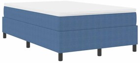 vidaXL Κρεβάτι με ελατήρια Μπλέ, Λευκό 203 x 120 x 60 εκ Βελούδο