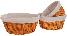 Καλάθι Με Ύφασμα (Σετ 3Τμχ) 89060 45x20/35x18cm Natural Fabric,Jute