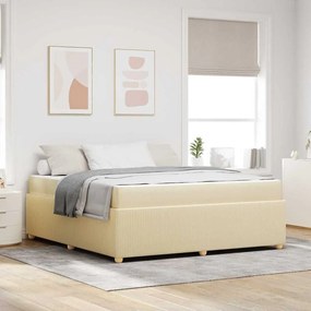 vidaXL Σκελετός Κρεβατιού με στρώμα Κρεμ 180 x 200 cm ύφασμα
