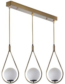 Φωτιστικό Οροφής - Ράγα Damla 846STL2871 55x20x80cm 3xE27 40W Gold-White Opviq