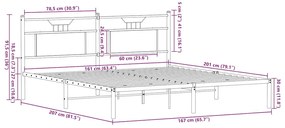 Πλαίσιο Κρεβατιού Χωρ. Στρώμα Sonoma Δρυς 160x200 εκ. Επ. Ξύλο - Καφέ