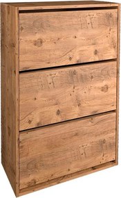 Παπουτσοθήκη μελαμίνης Nave 18 ζευγών pine oak 74x24x110εκ