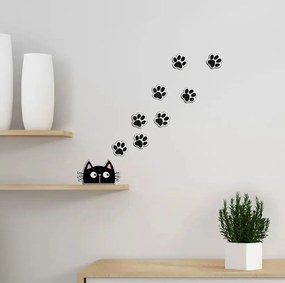 Διακοσμητικά αφρώδη αυτοκόλλητα τοίχου 3D Cat &amp; Paws S