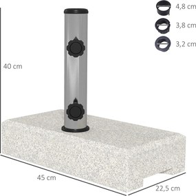 Βάση ομπρέλας 25 κιλών, βάση ομπρέλας από γρανίτη, για στύλους ομπρέλας Ø32/38/48 mm, γκρι