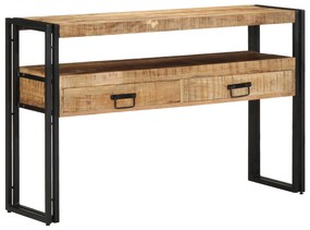 vidaXL Τραπέζια στο κομοδίνο Μαύρο 120x33x75 εκ Μασίφ ξύλο μάνγκο και μέταλλο