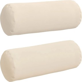 vidaXL Μαξιλάρια Στήριγμα 2 pcs Μπεζ Ø 25 x 70 cm Ύφασμα Μικροΐνας