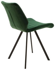 Καρέκλα Sabia pakoworld βελούδο σκούρο πράσινο-μαύρο πόδι - Βελούδο - 058-000011