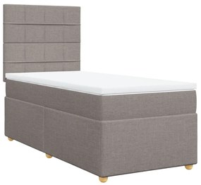 vidaXL Κρεβάτι Boxspring με Στρώμα Taupe 80x200 εκ. Υφασμάτινο