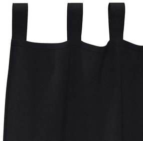 vidaXL Κουρτίνες με κουρτίνες 2 pcs Μαύρο 260x140εκ. Πολυεστέρας